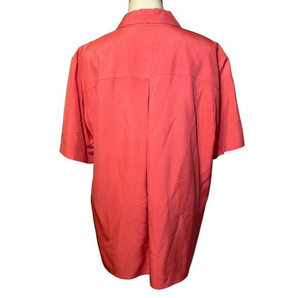 Talbots 100% Silk Women’s Plus Size 12 Button Down Shirt Collard Short Sleeve - Picture 2 of 6